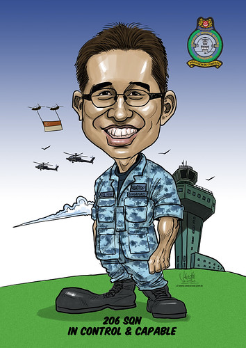 DS Yee digital caricature for Singapore Air Force