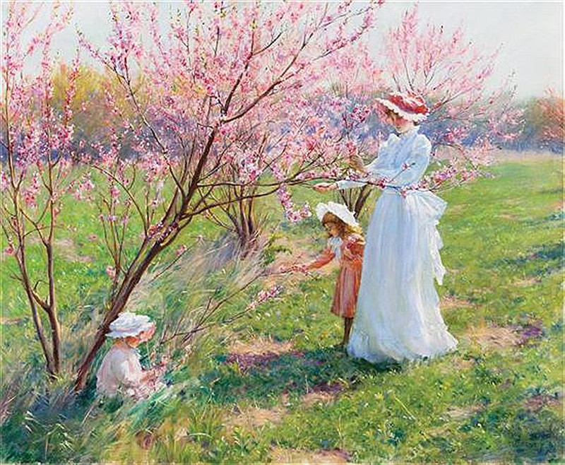 Peach Blossoms by Charles Courtney Curran - 1891