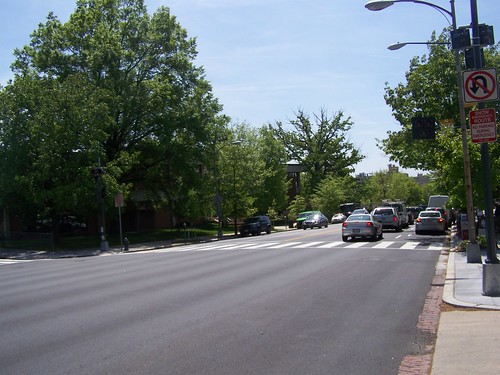 HAWK pedestrian signal at Connecticut Avenue and Northampton Street NW
