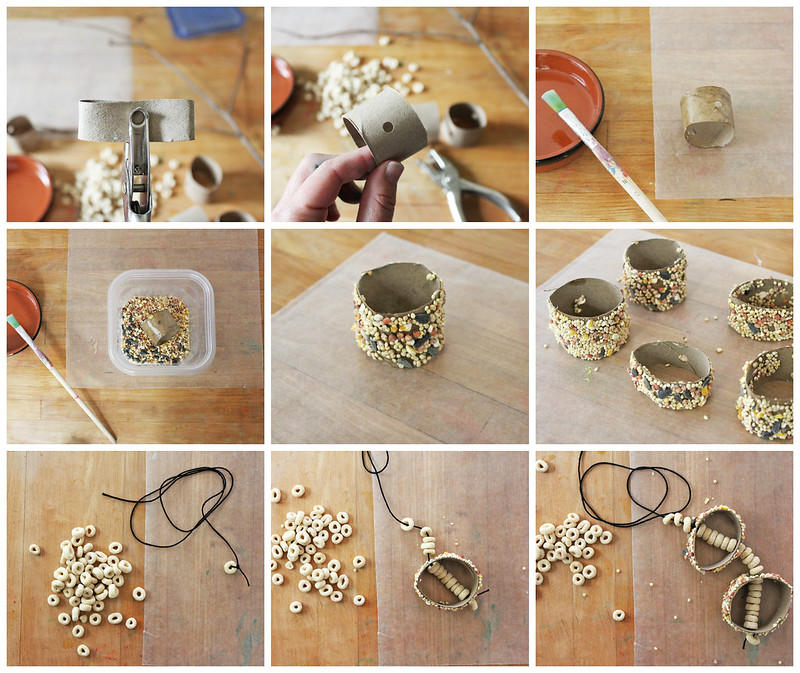 Make a Recycled Bird Feeder Mobile with a few items you already have on hand!