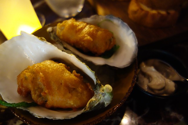 oysters in chickpea cumin batter