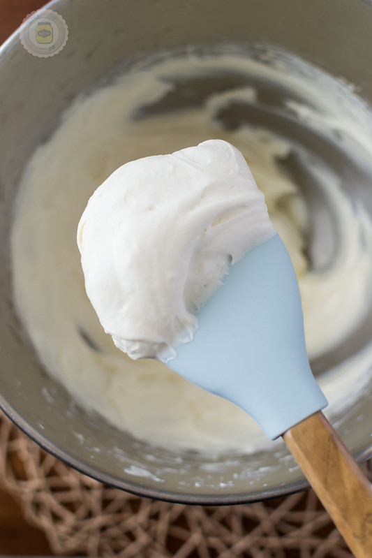 whipped Cream Cheese Filling on spatula