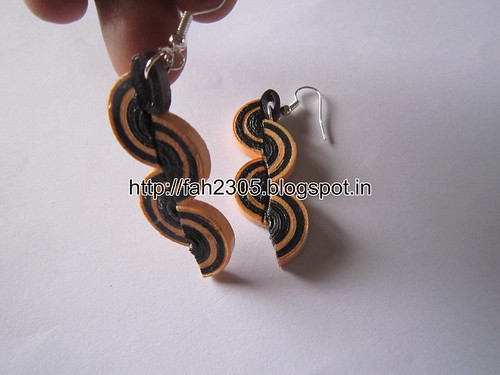 Handmade Jewelry - Paper Quilling Half Disk Earrings (Free Form Quiilling) (2) by fah2305