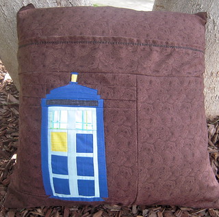 Back of Dr. Who pillow