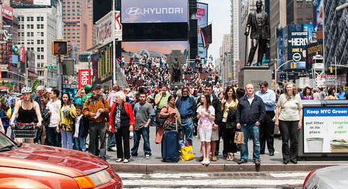 Times Square cultural cross section waits for the walk sign - #150/365 by PJMixer
