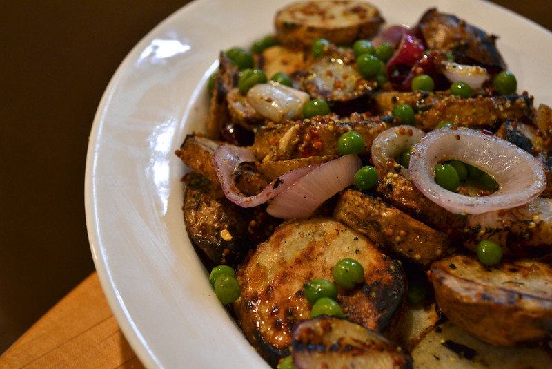 dijon dinner: chicken with potato, onion, and pea salad | things i made today