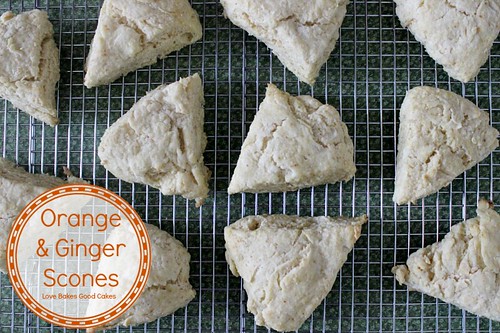 Orange & Ginger scones on cooling rack.