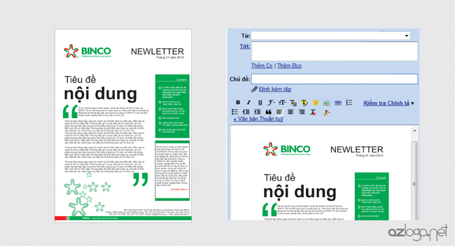Thiết kế newlletter (Bản tin thư điện tử) công ty tư vấn du học BINCO