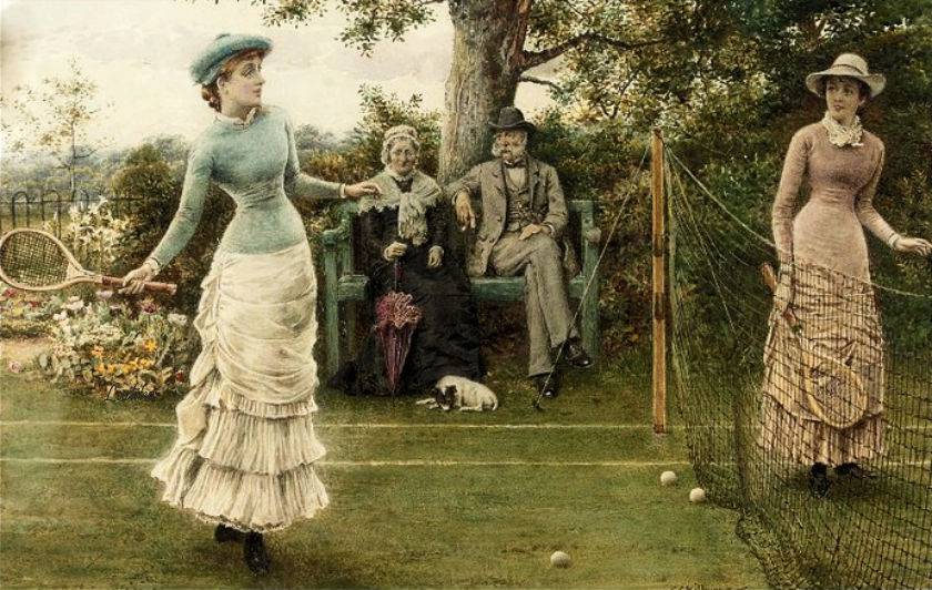 A Game of Tennis by George Goodwin Kilburne (English, 1839 - 1924)