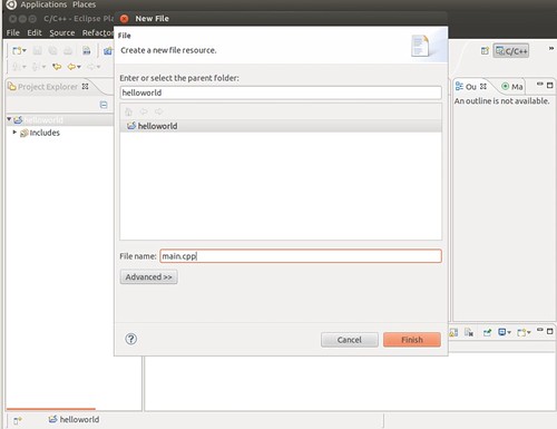 Ubuntu 12.04 Eclipse New C++ Project 5