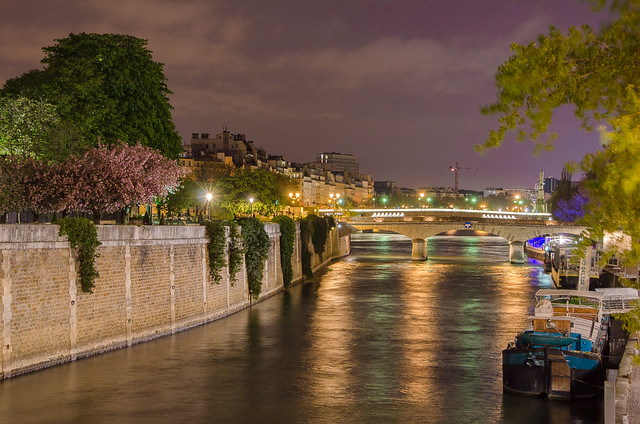 A look down at the reflections on the River Seine.