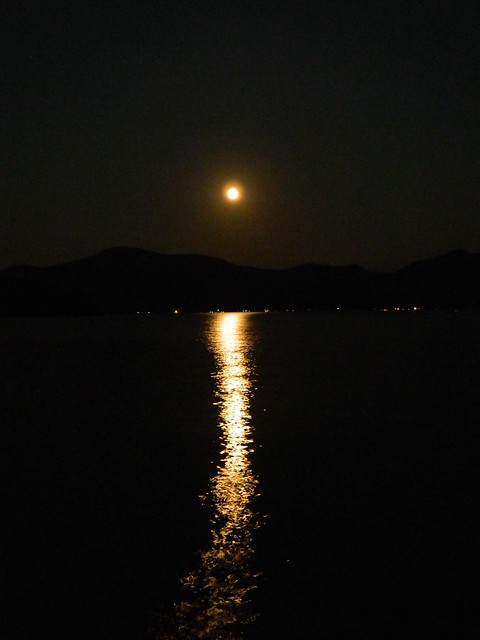 Moon over Lake George