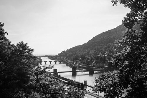 Heidelberg vier Brücken schwarzweiß