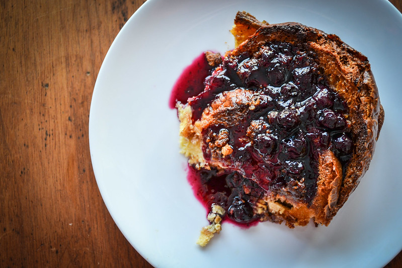 baked french toast with pecan crumble and blueberry syrup | things i made today