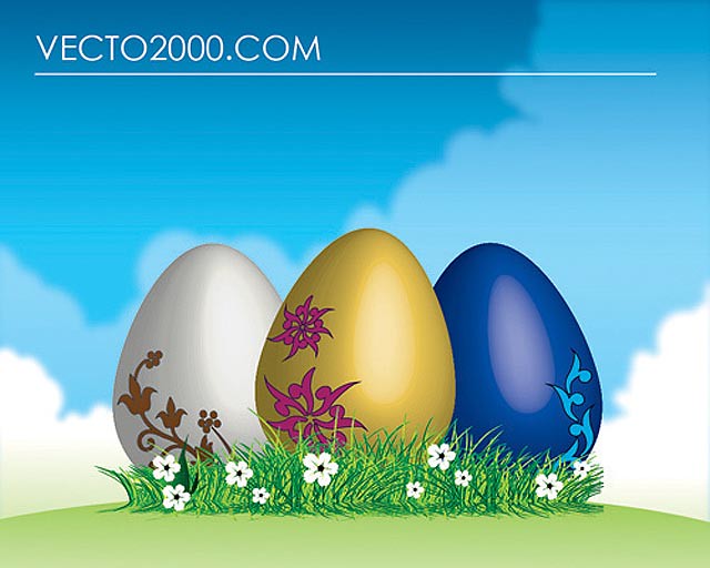 Easter Eggs on Green Grass fresh best free vector packs kits