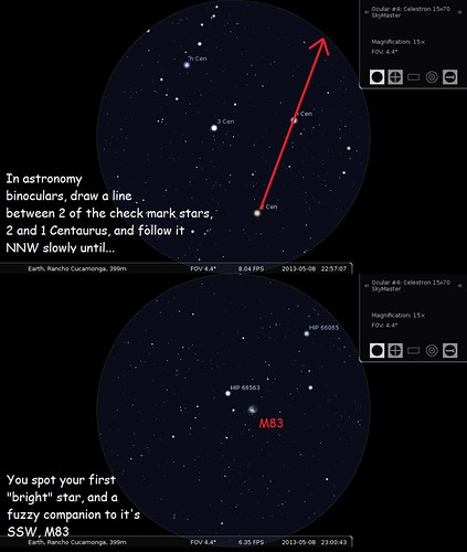 M83 Finder Chart B Binoculars