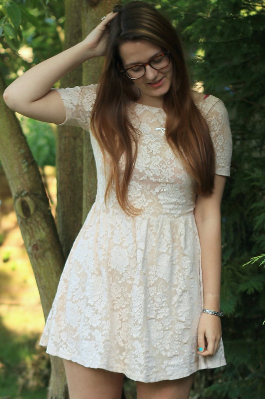 OOTD, outfit of the day, uk style blog, zara lace dress, wedges