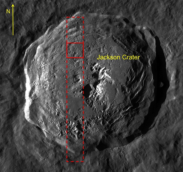 Jackson crater, 72 km field of view