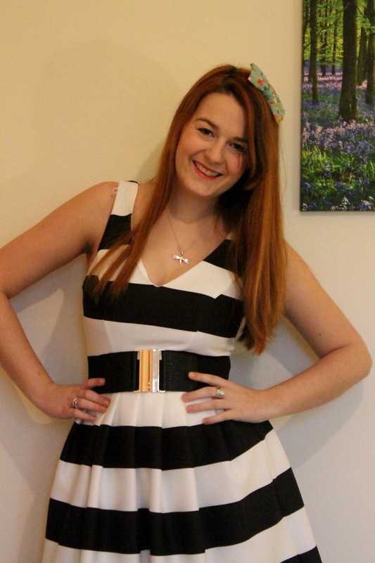 F&F monochrome striped dress, denim