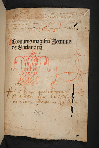 Title-page with ownership inscription of Garlandia, Johannes de: Cornutus cum commento