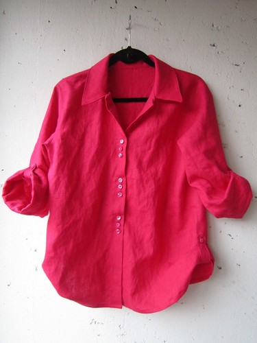 Shocking Pink BurdaStyle 03-2013-124 Linen Shirt
