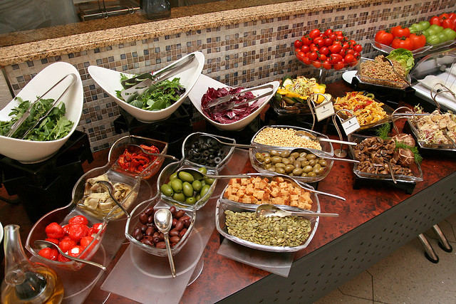 A fabulous antipasti salad bar - the highlight were the extra plump and sweet Pachino cherry tomatoes (upper right)