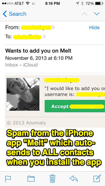Melt App Spam