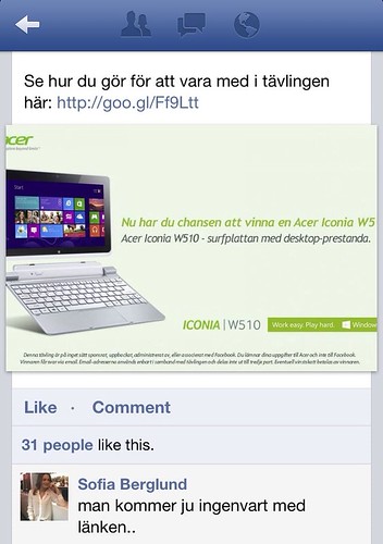 Acer Facebook competition