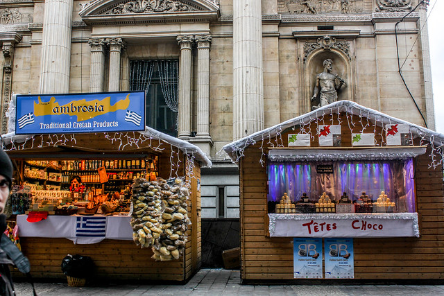 Mercado de Navidad de la Plaza de la Bolsa, Bruselas, capital de Bélgica