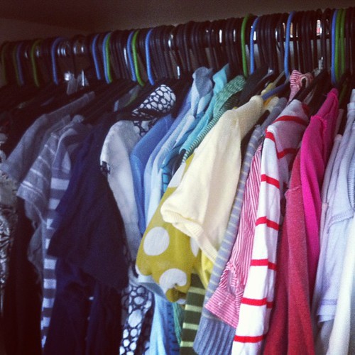 After photo of my #rainbow #organized closet!