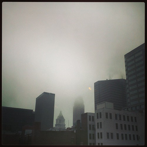 A foggy morning in downtown Cincinnati...