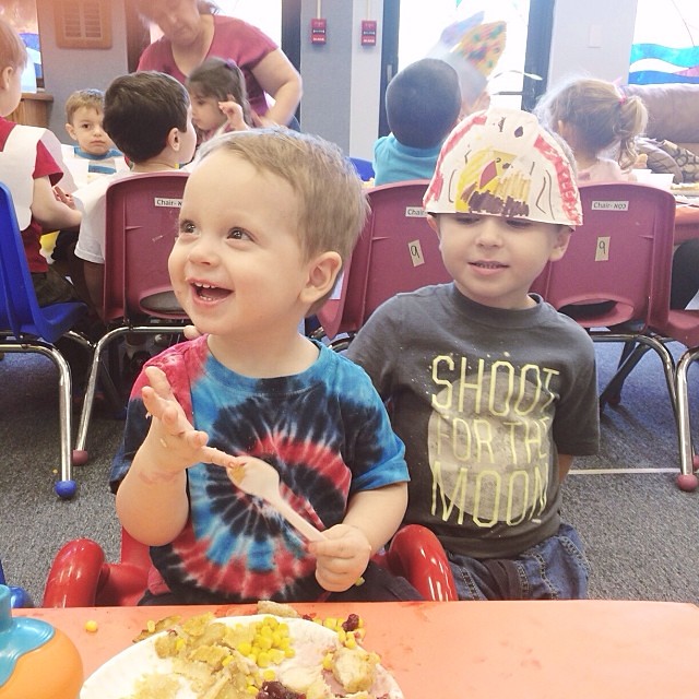 My babies. Will had so much fun at the #thanksgiving feast and can't wait to start school! #pictapgo_app