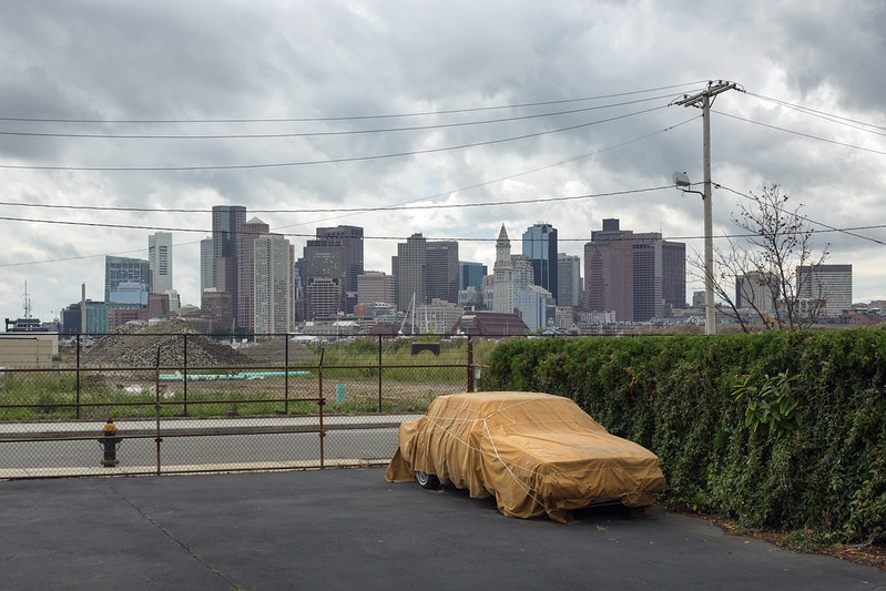 Covered Car, Boston Skyline