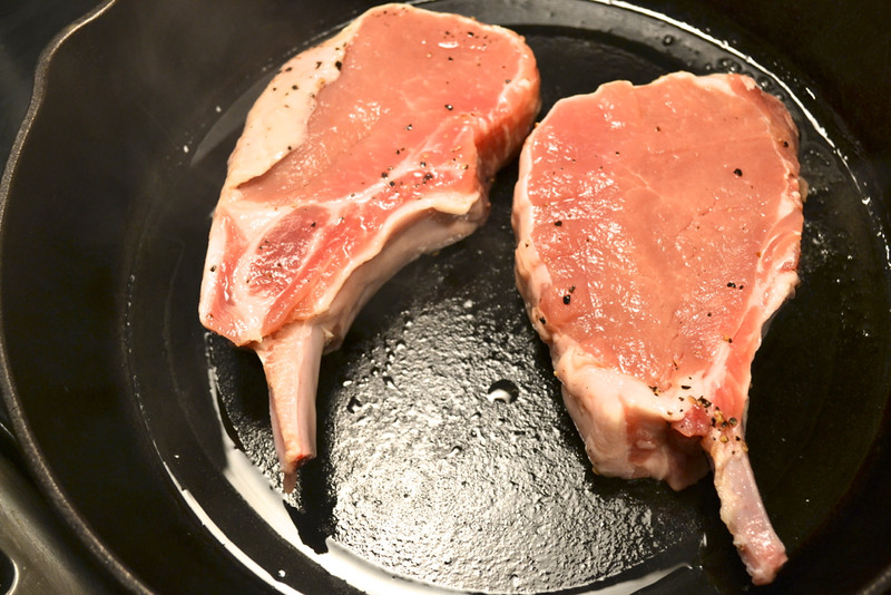apple cider and maple syrup brined bone-in pork chops | things i made today