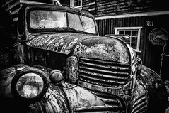 Rusty Dodge Pickup @ Telegraph Cove (B&W)