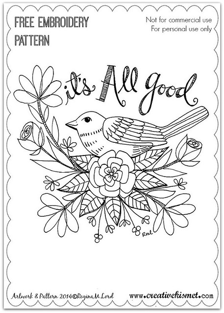 It's all good - free embroidery pattern by Regina Lord