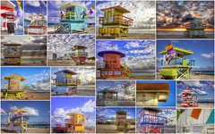 The unique, colorful and psychedelic lifeguard stands of South Beach