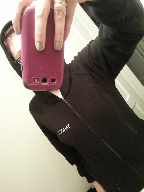 On Fri Yahoo gave us onesies and I just realized it is hooded. OMG.