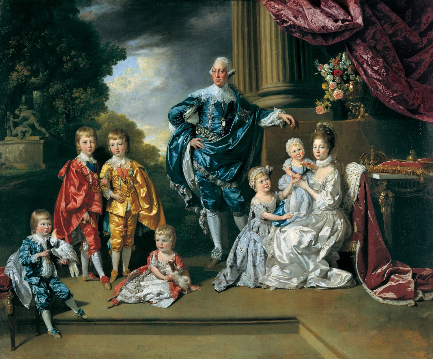 George III, Queen Charlotte and their Six Eldest Children by Johan Zoffany, 1770