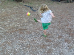Kicking a ball!