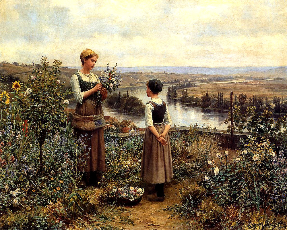 Picking Flowers by Daniel Ridgway Knight