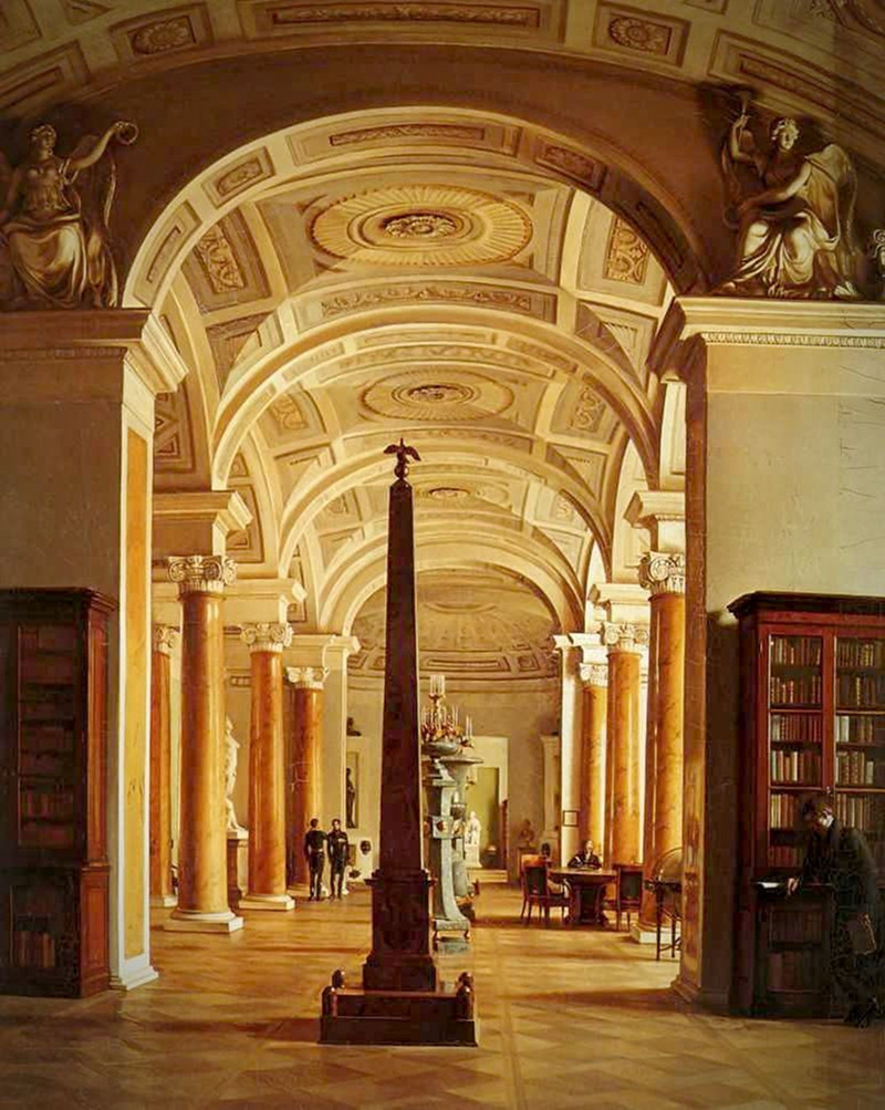 Hermitage Library by Alexey Tyranov, 1827