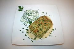 Salmon filet gratinated with potatoe cheese / Lachsfilet  mit Kartoffel-Käse-Kruste