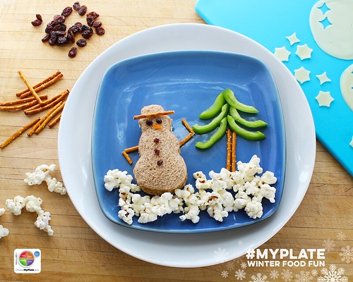 Edible MyPlate Snowman. Step 5.
