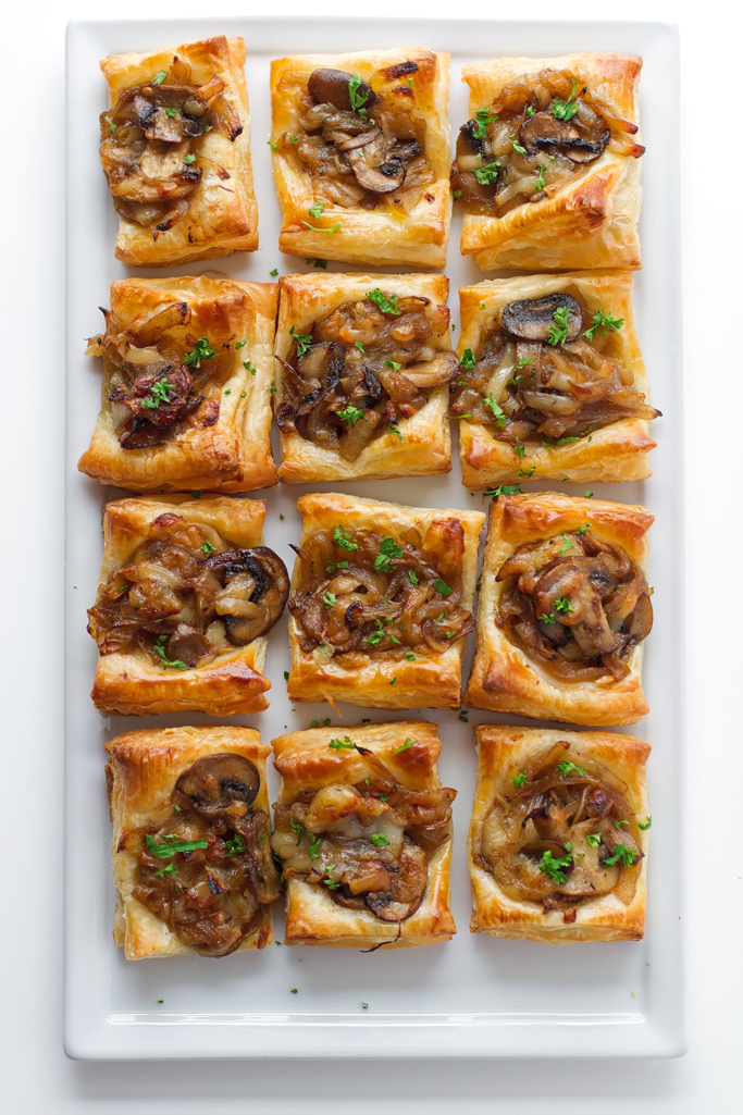 platter or onion puff pastry bites