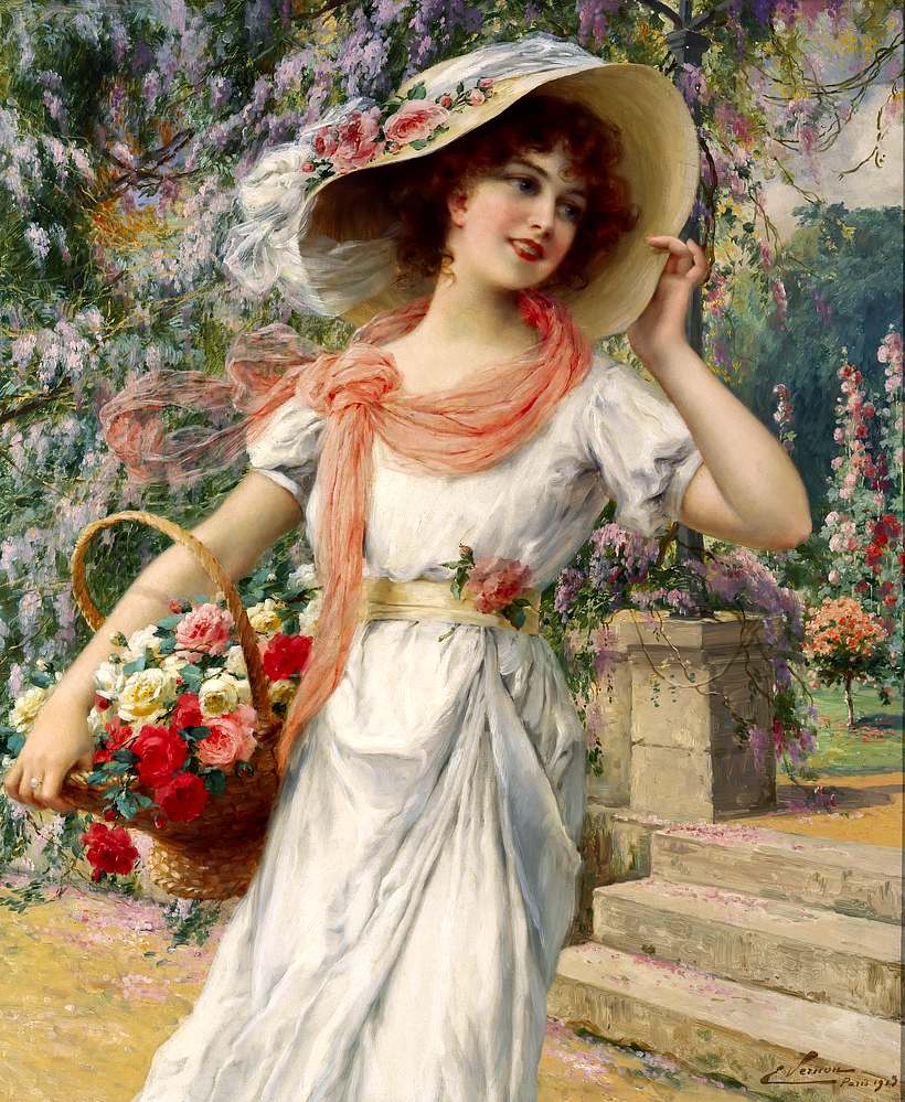 The Flower Garden by Emile Vernon, 1915