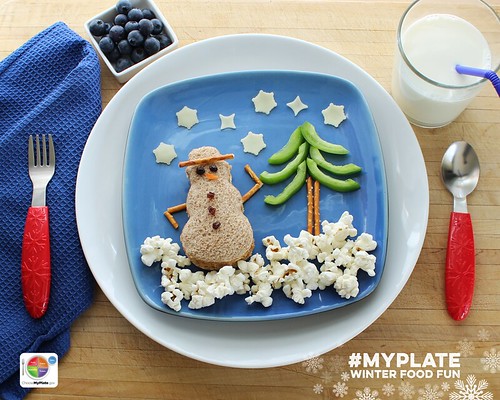 Edible MyPlate Snowman. Step 6.