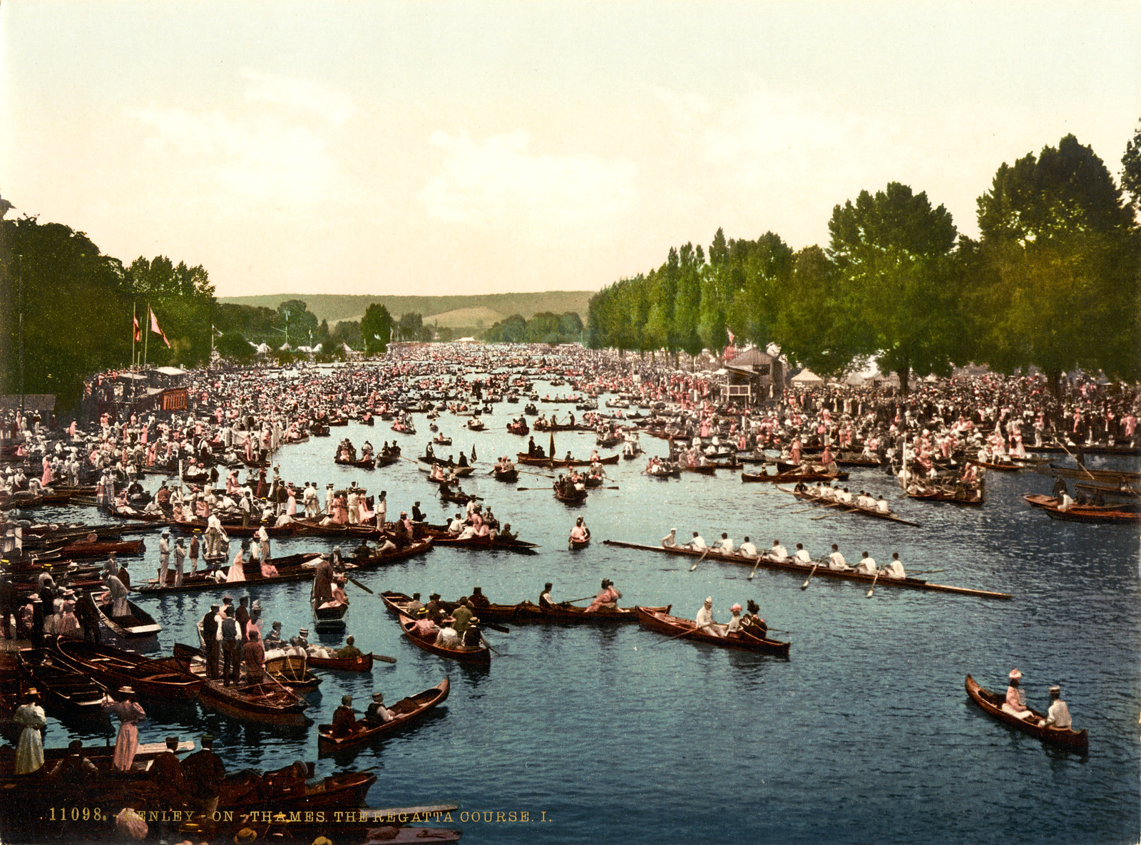 The Regatta course, Henley Regatta, Henley-on-Thames, between 1890 and 1900. Photochrom.