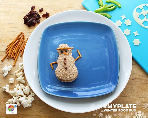 Edible MyPlate Snowman. Step 4.