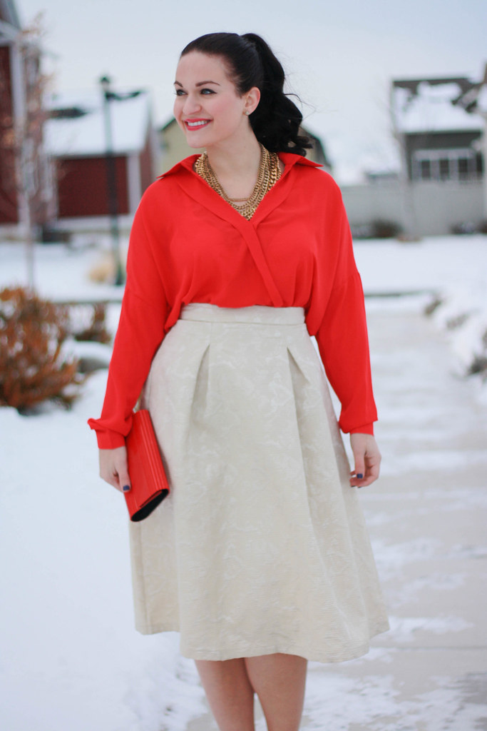 Oasap Red Blouse